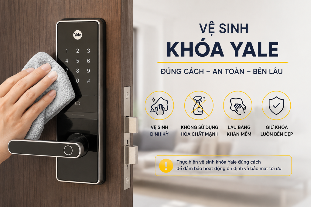 vệ sinh khoá yale