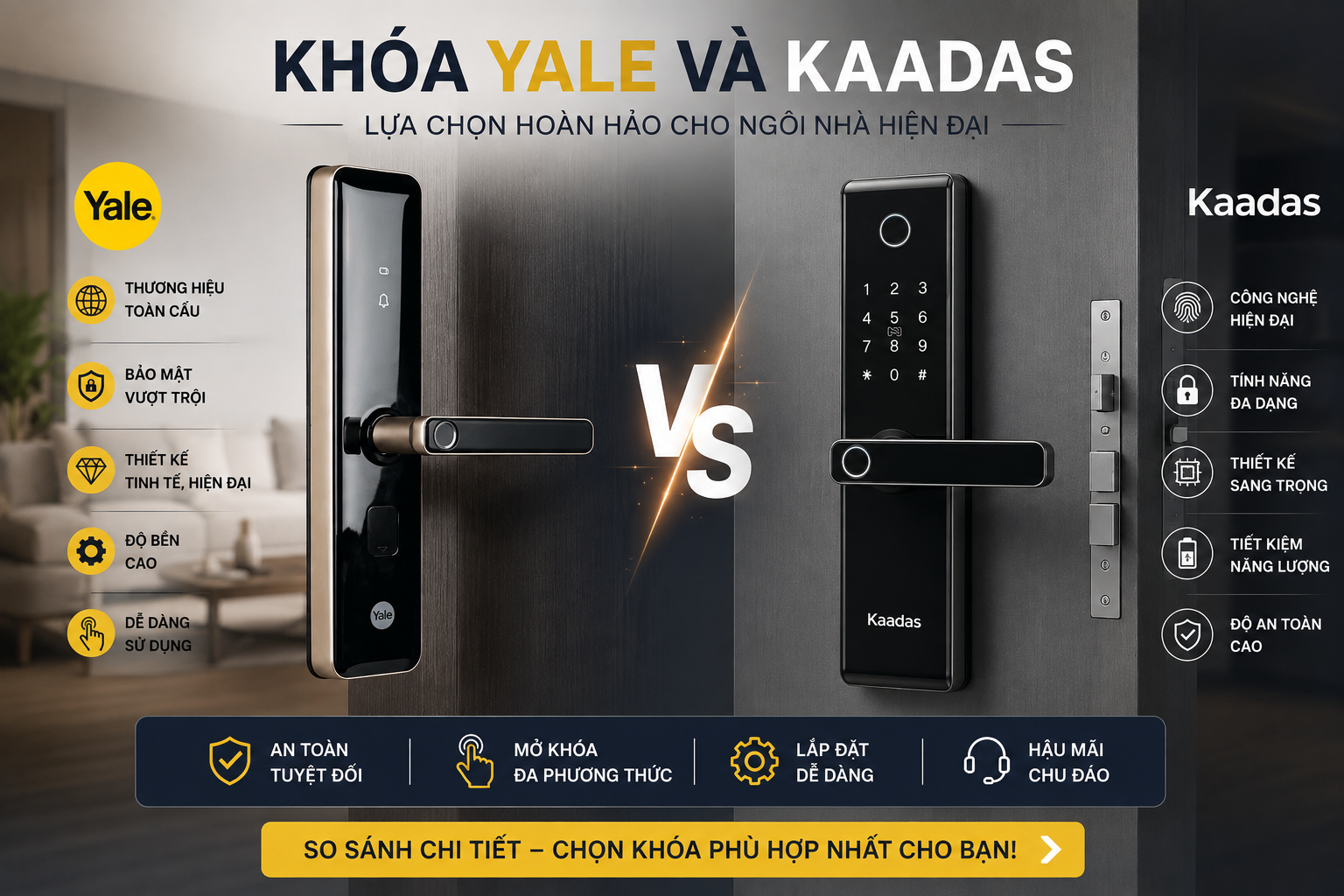 khoá yale và kaadas