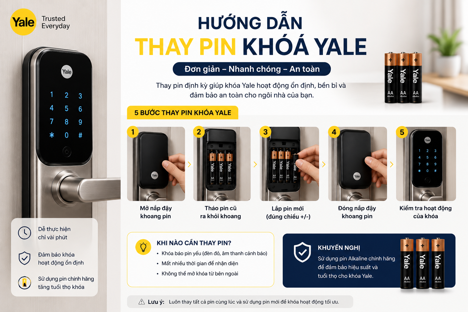 thay pin khoá yale