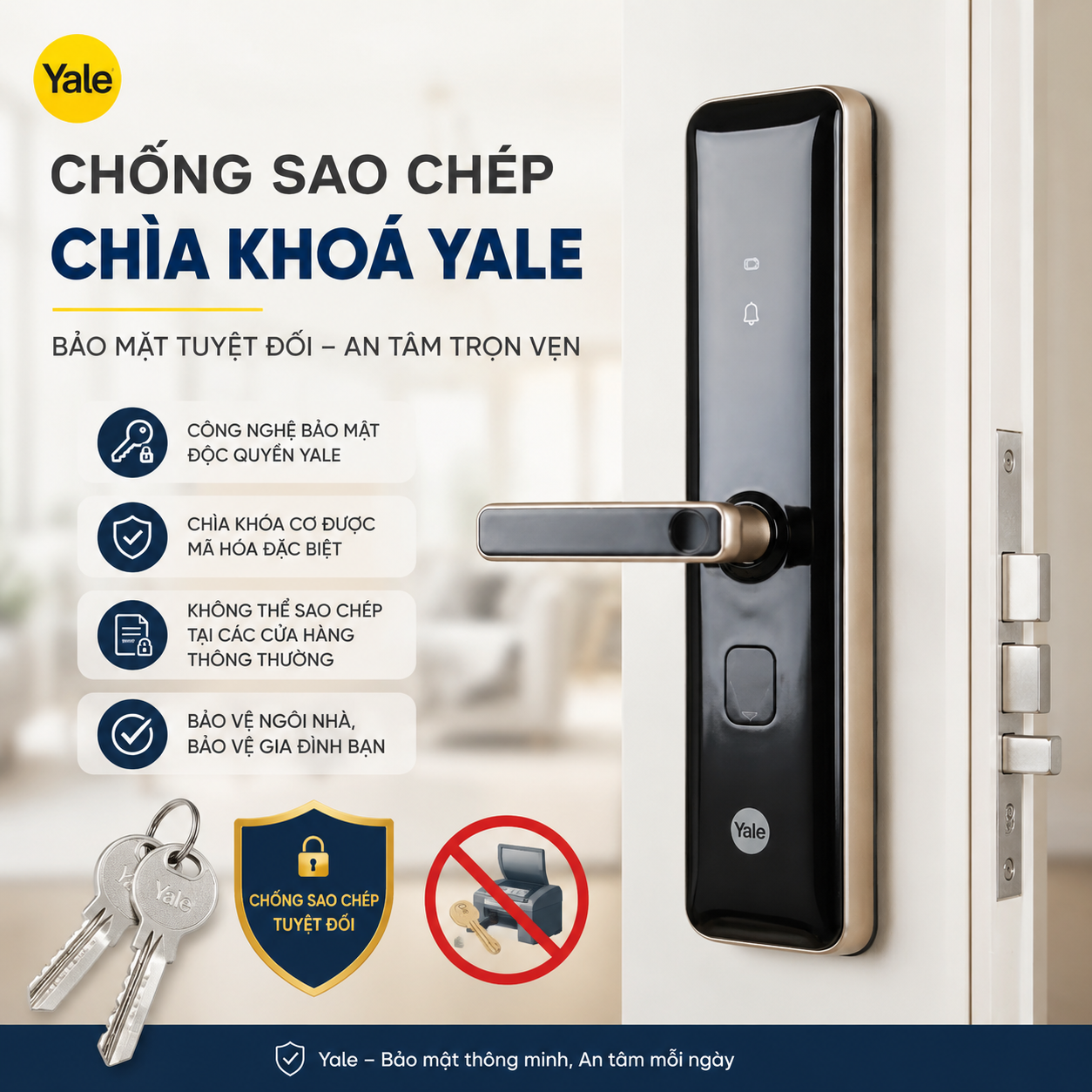 chống sao chép chìa khoá yale