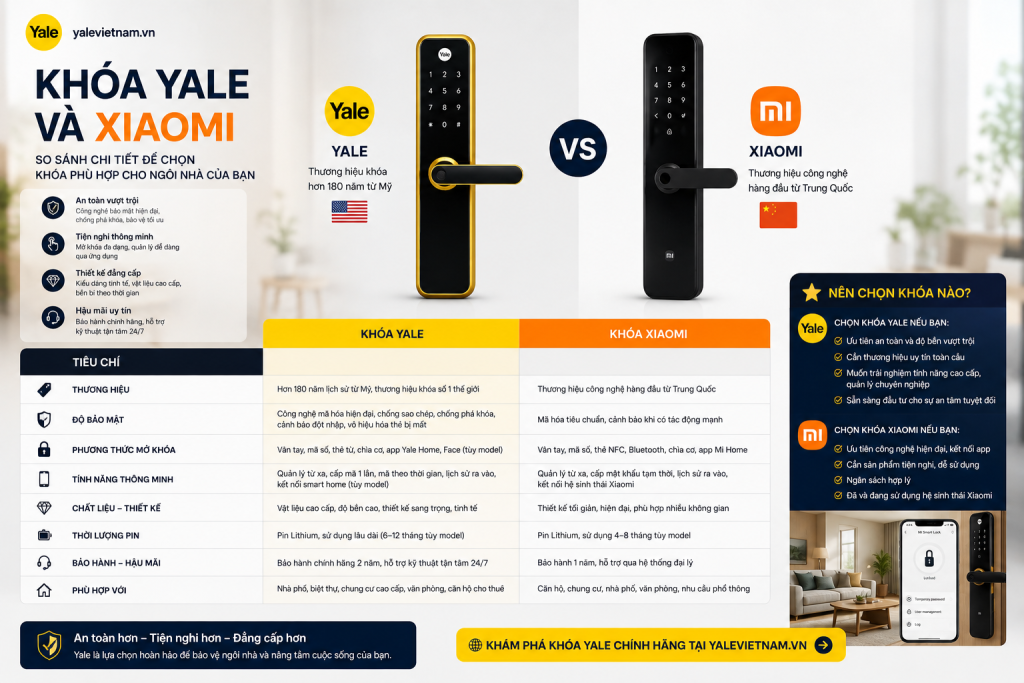 khóa yale và Xiaomi