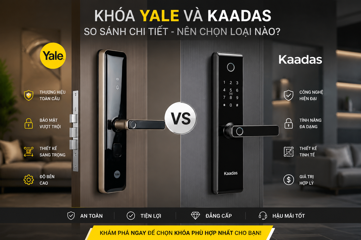 khoá yale và kaadas