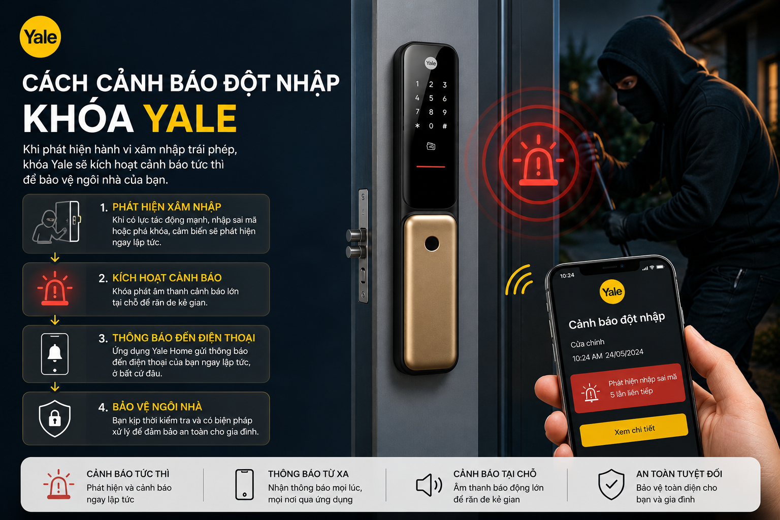 công nghệ cảnh báo đột nhập yale