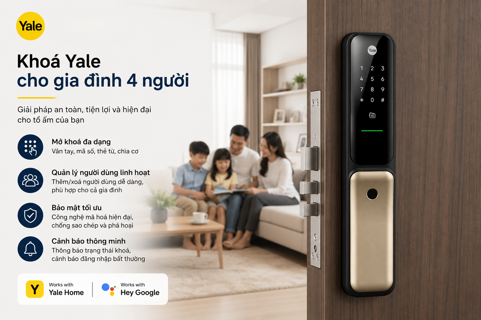 khoá yale cho gia đình 4 người