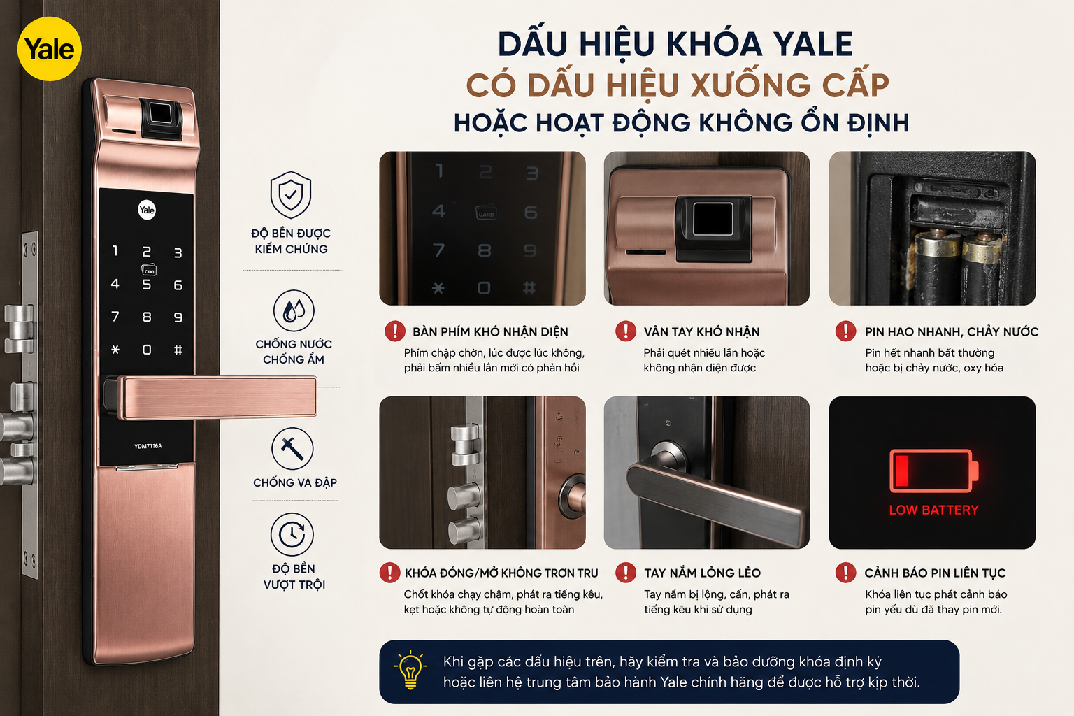 khoá yale có bền không