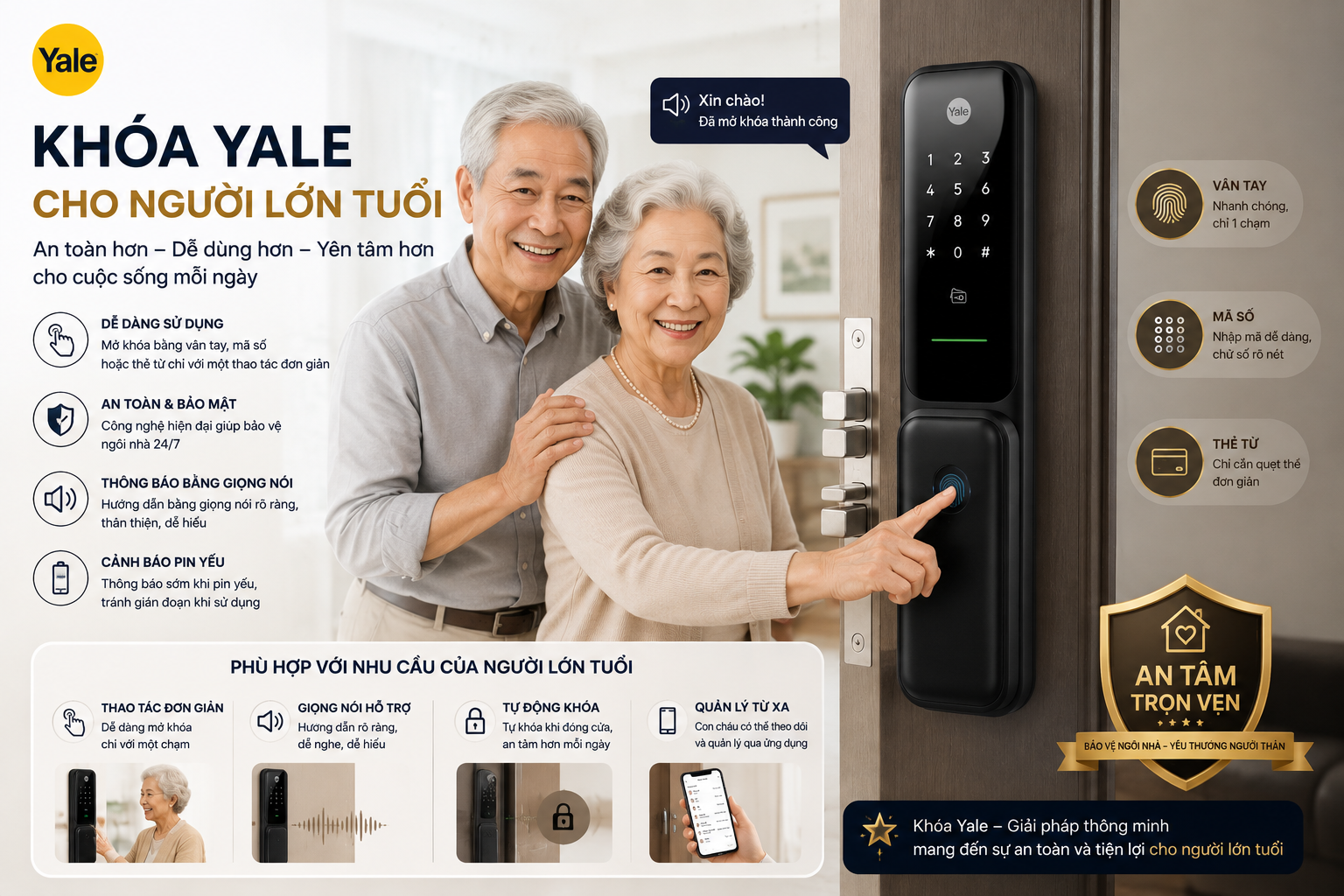 khoá yale cho gia đình nhiều thế hệ