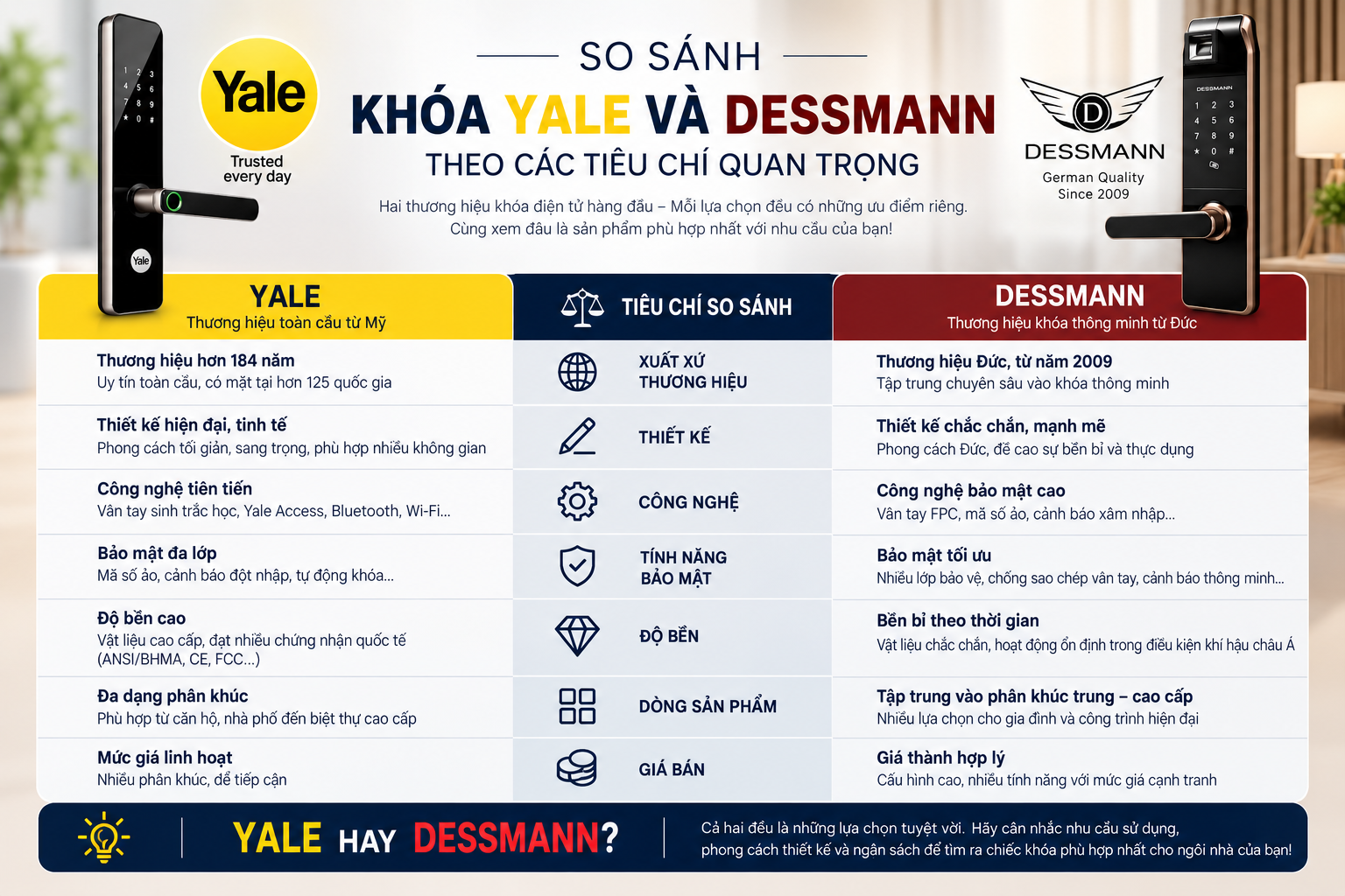 khóa yale và dessmann