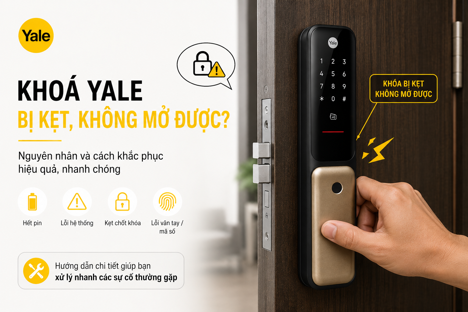 khoá yale không mở được
