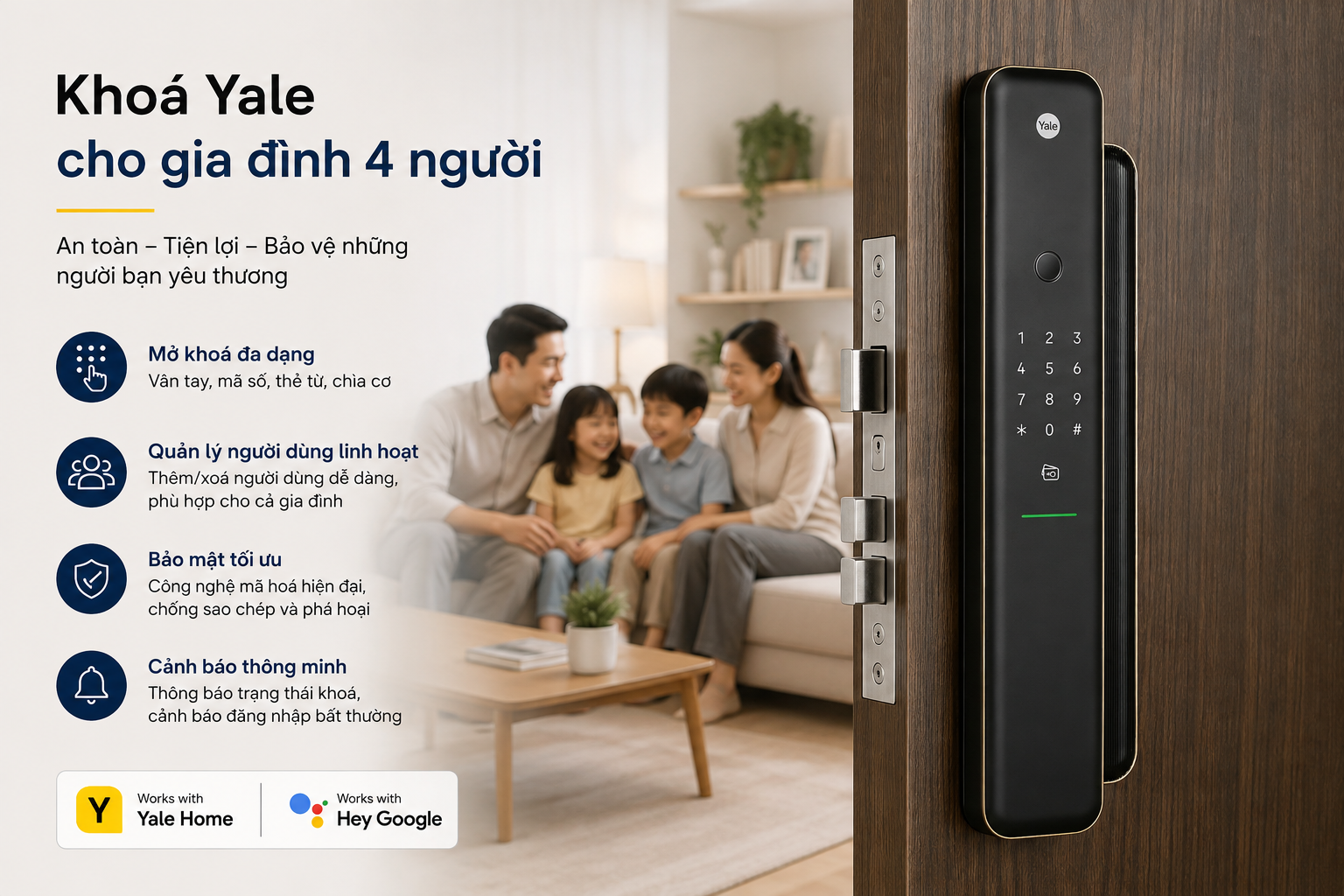 khoá yale cho gia đình 4 người