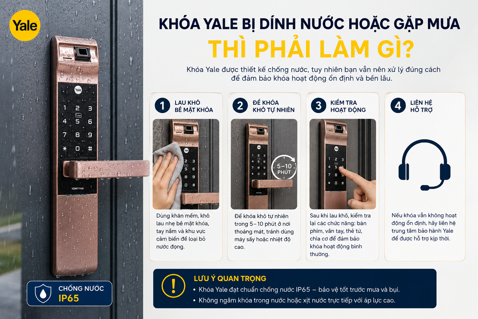 khoá yale có chống nước không