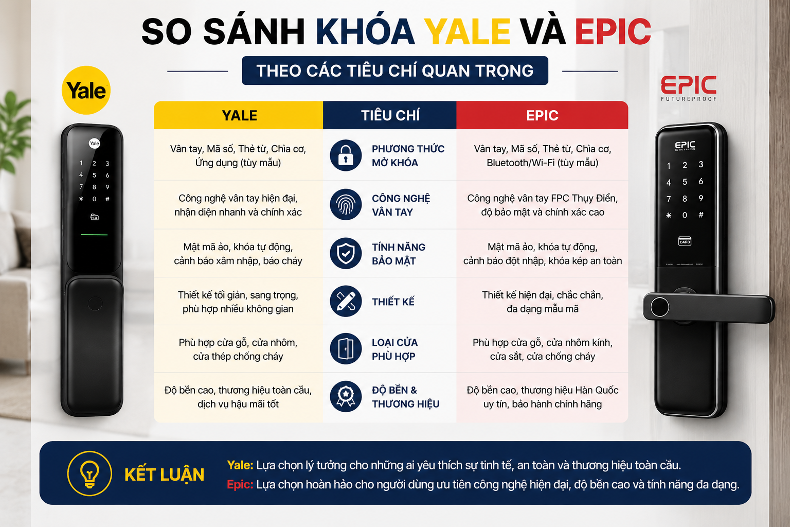 khóa yale và epic