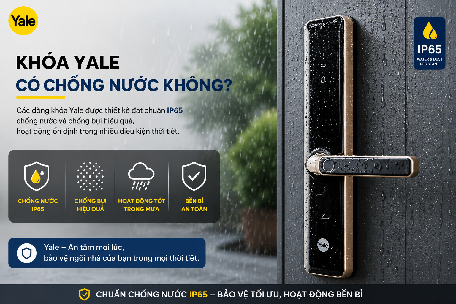 khoá yale có chống nước không