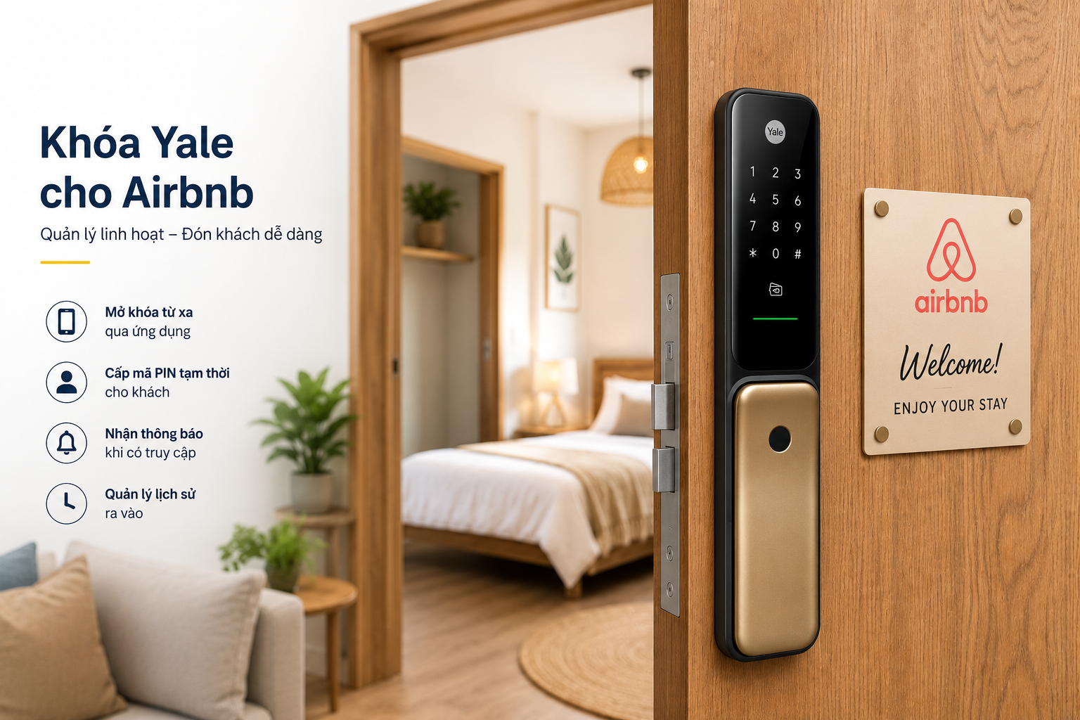 khoá yale cho Airbnb