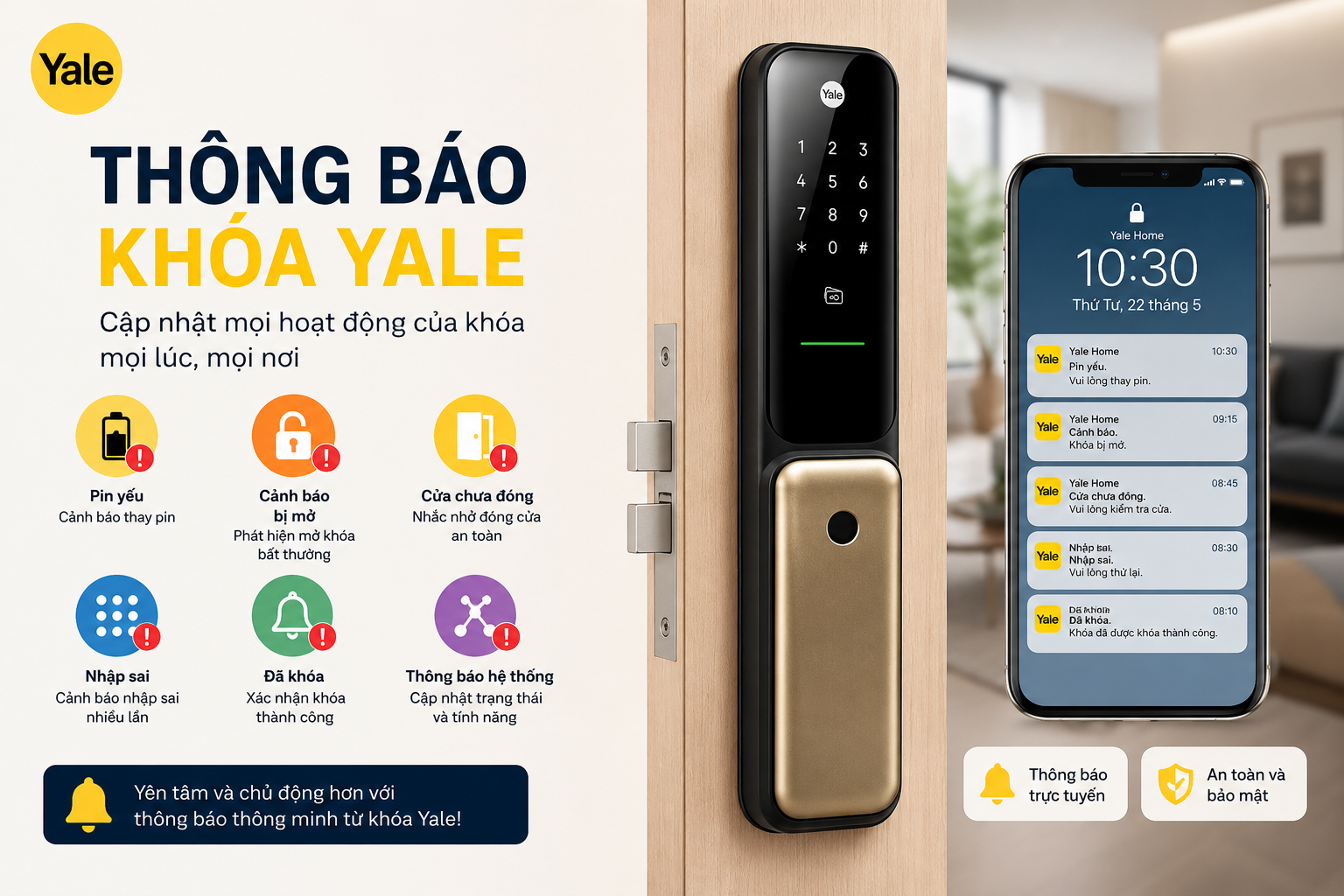 thông báo khoá yale