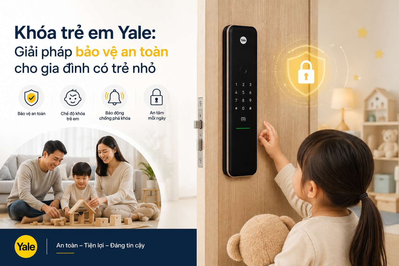 khoá yale cho gia đình có trẻ nhỏ