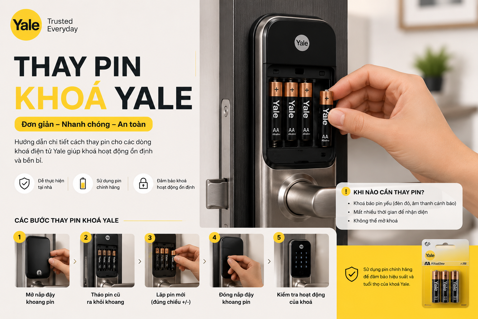 thay pin khoá yale