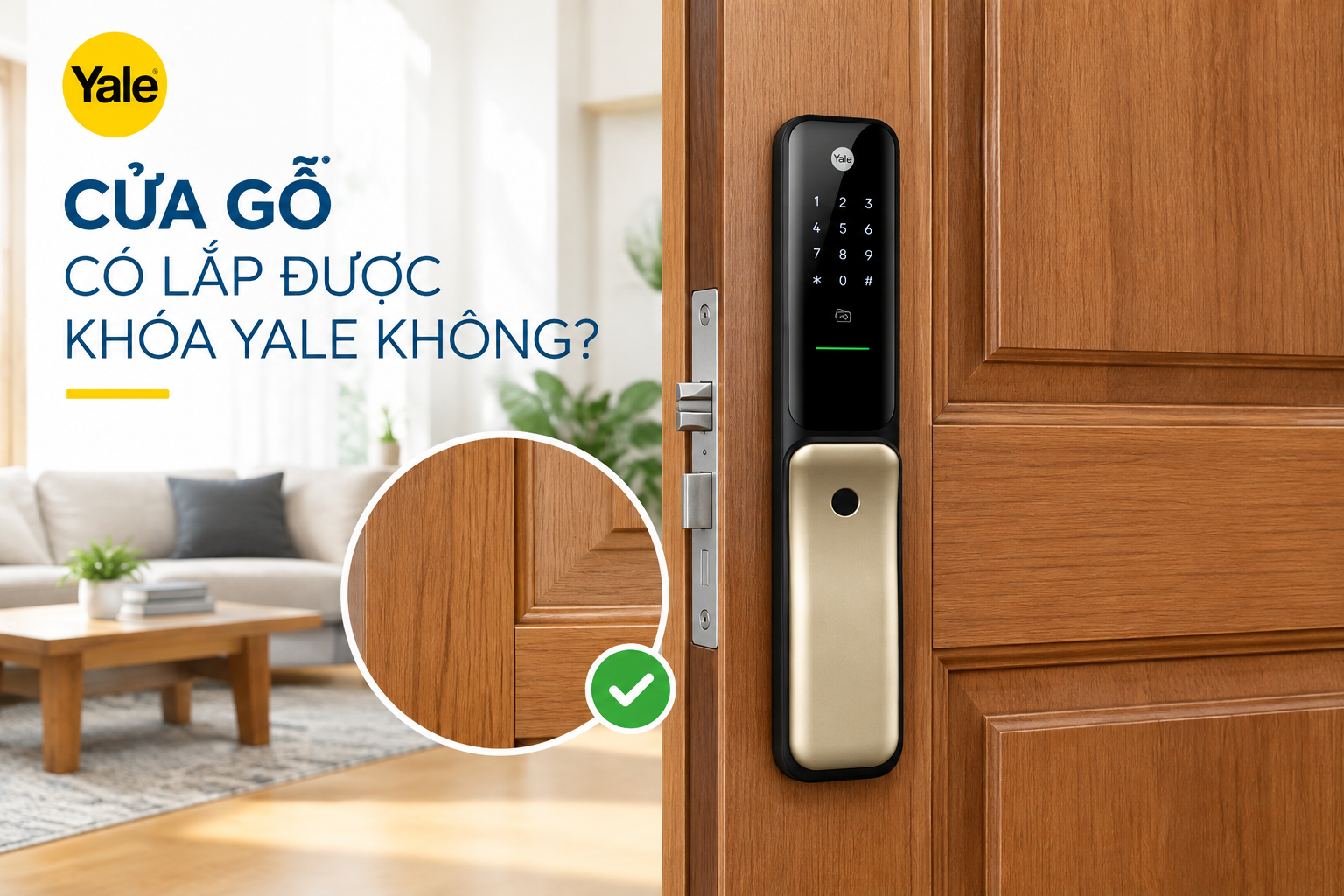 lắp khoá yale cho cửa gỗ