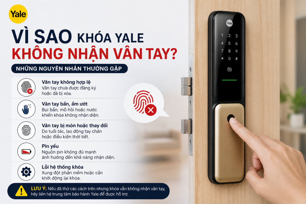khoá yale không nhận vân tay
