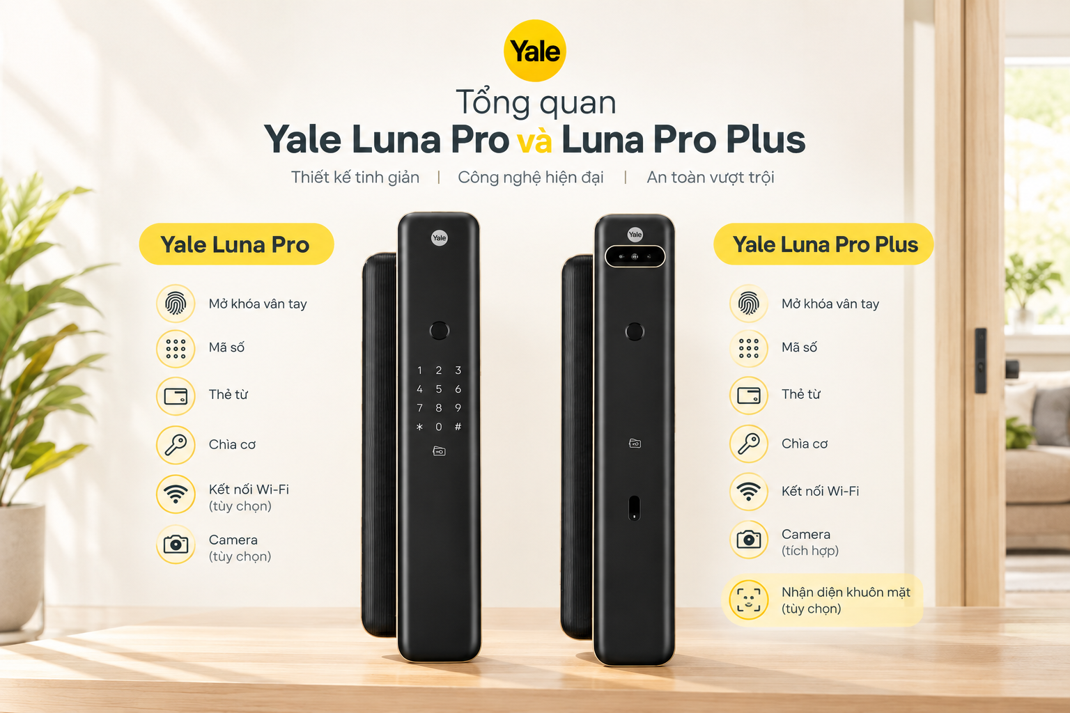 yale luna pro và luna pro plus