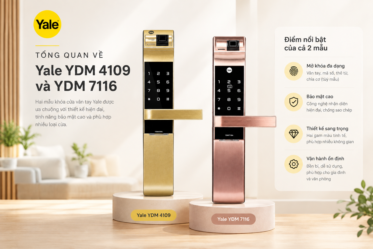yale ydm 4109 và ydm 7116