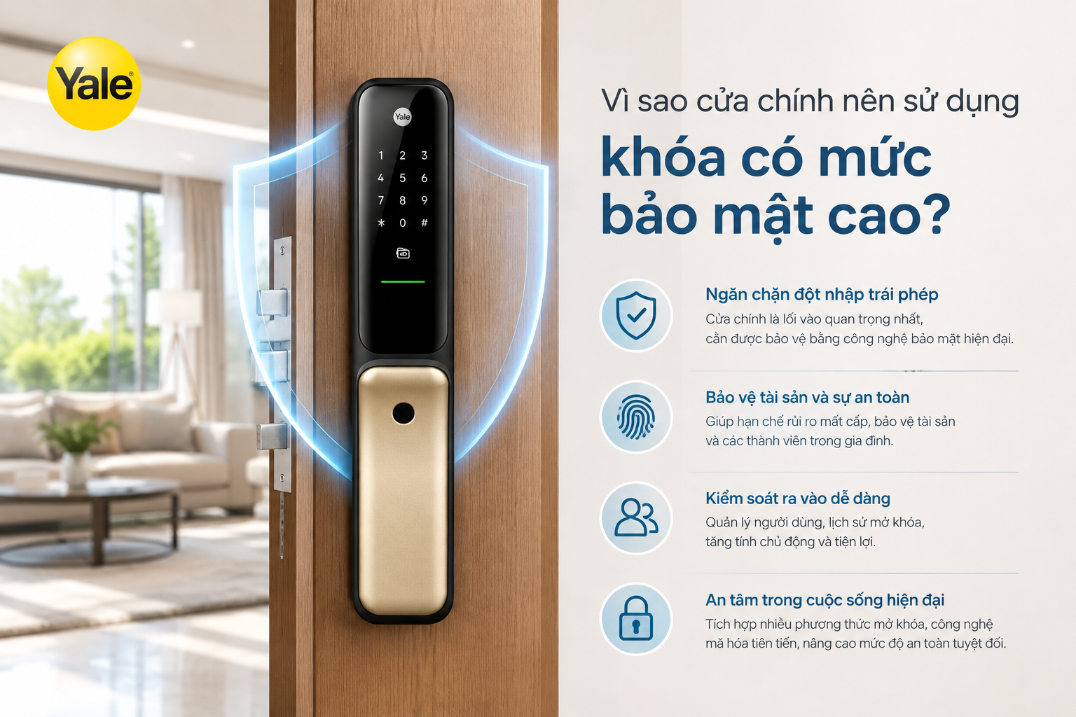 khoá yale cho cửa chính