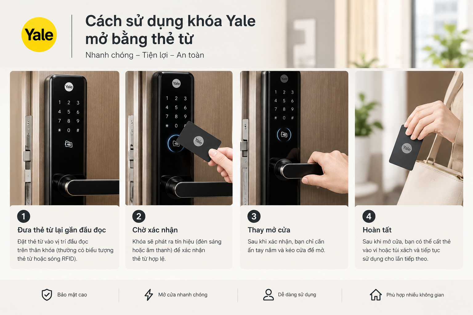 khoá yale mở bằng thẻ từ