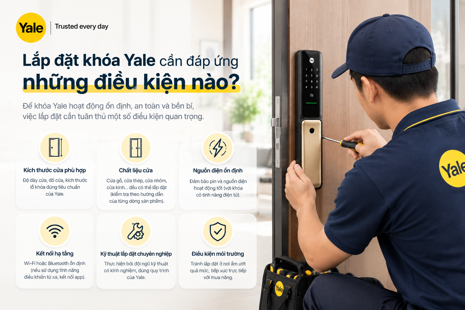 lắp đặt khóa Yale