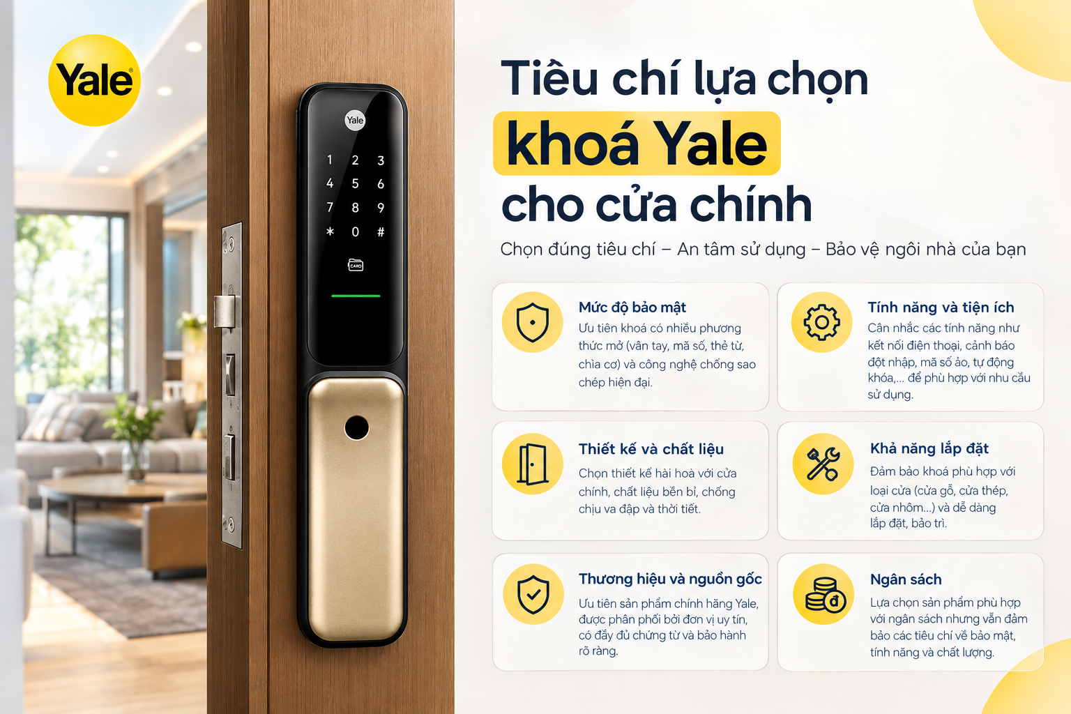 khoá yale cho cửa chính