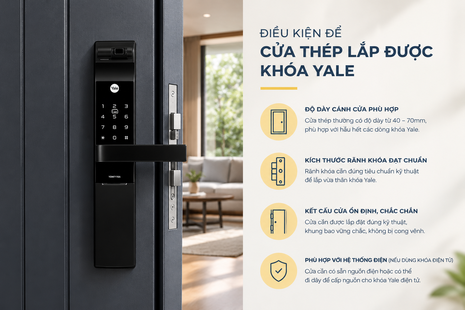 khoá yale cho cửa thép