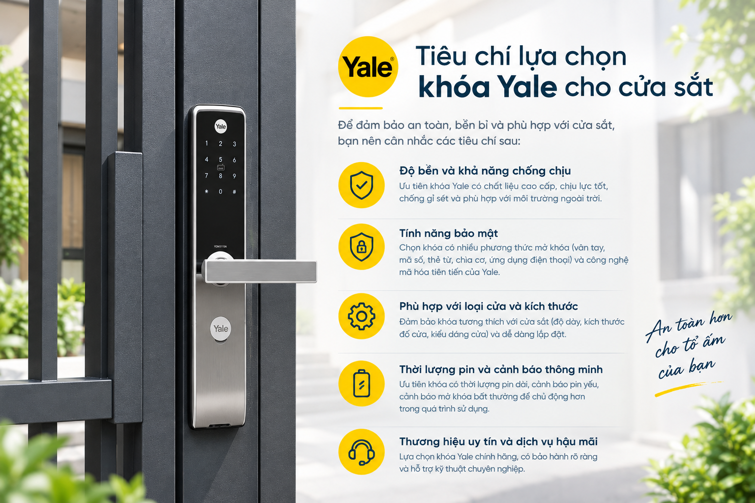 khoá yale cho cửa sắt