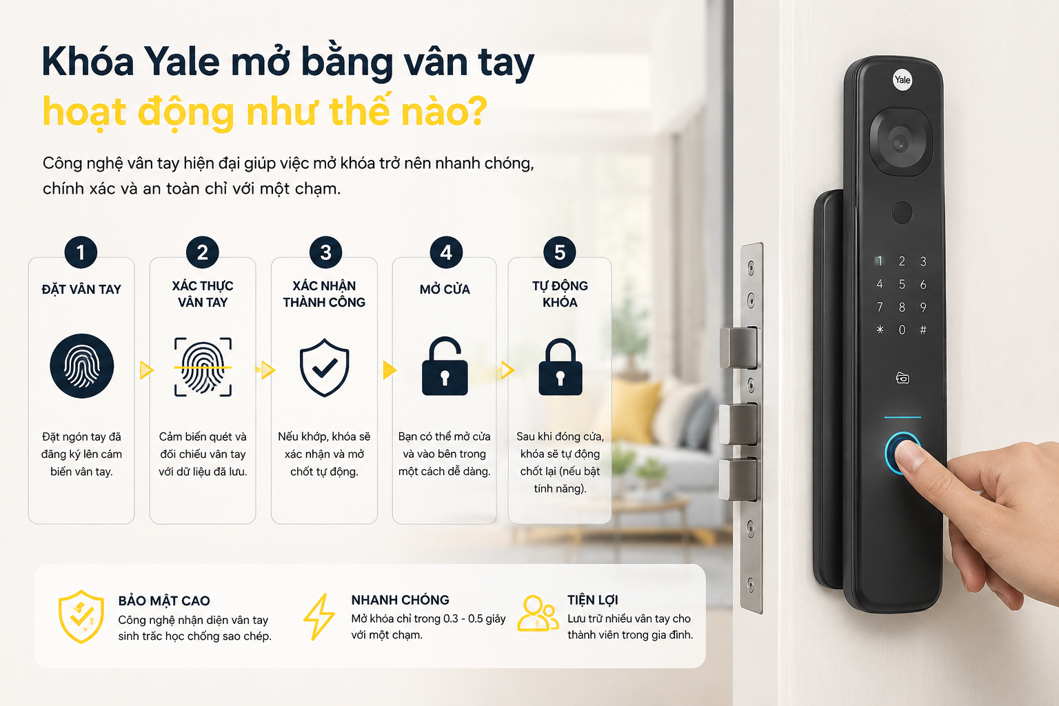 khoá yale mở bằng vân tay