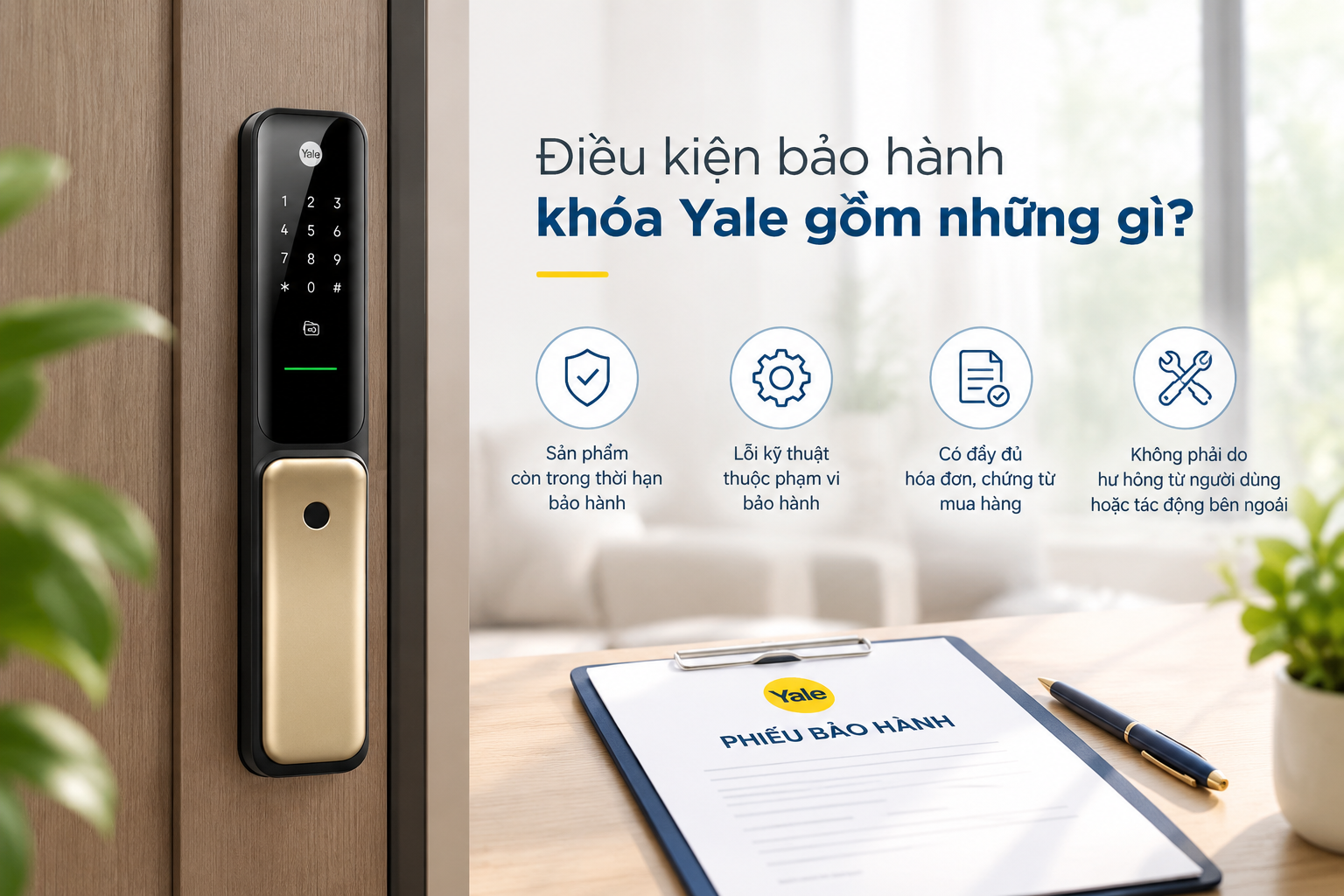 bảo hành khóa yale