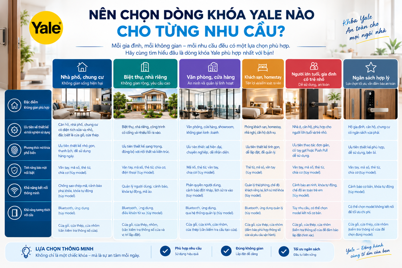so sánh các dòng khóa yale
