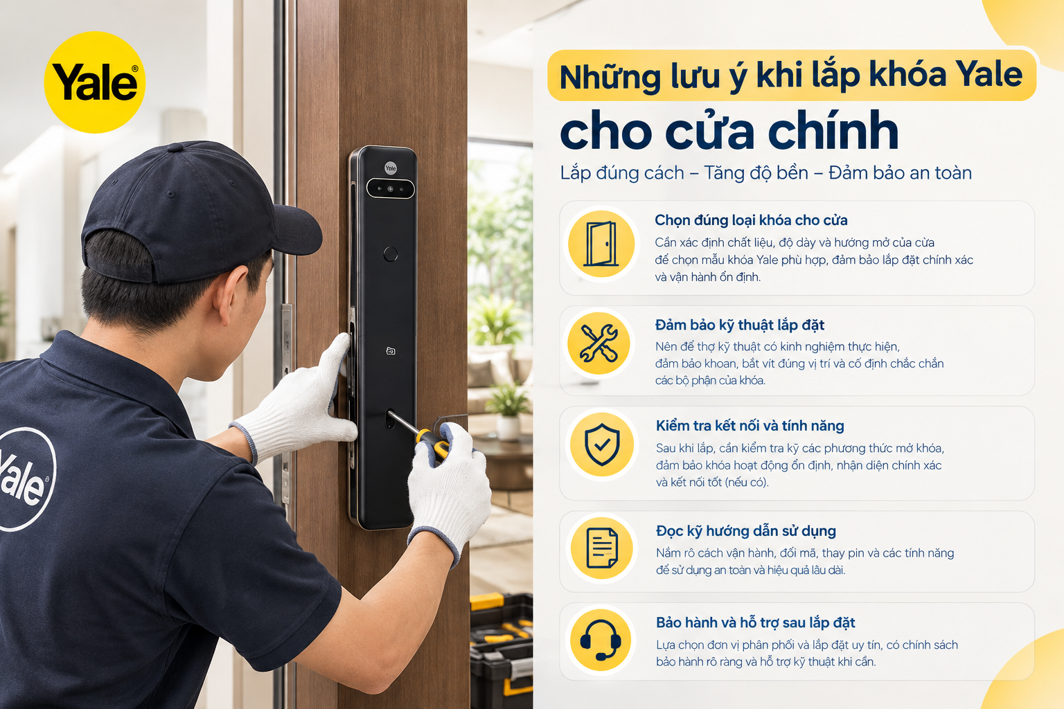 khoá yale cho cửa chính