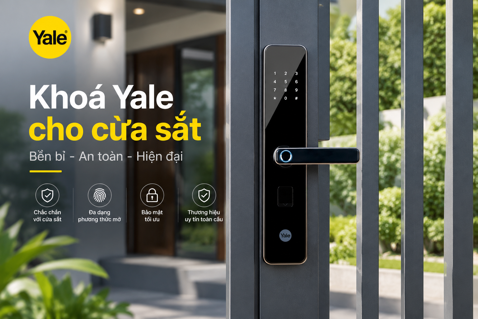 khoá yale cho cửa sắt