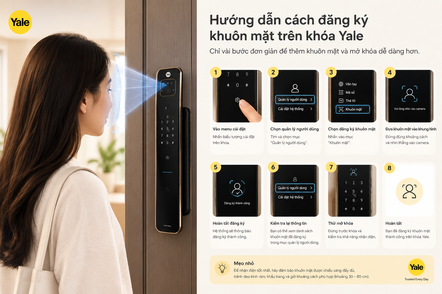 khoá yale nhận diện khuôn mặt