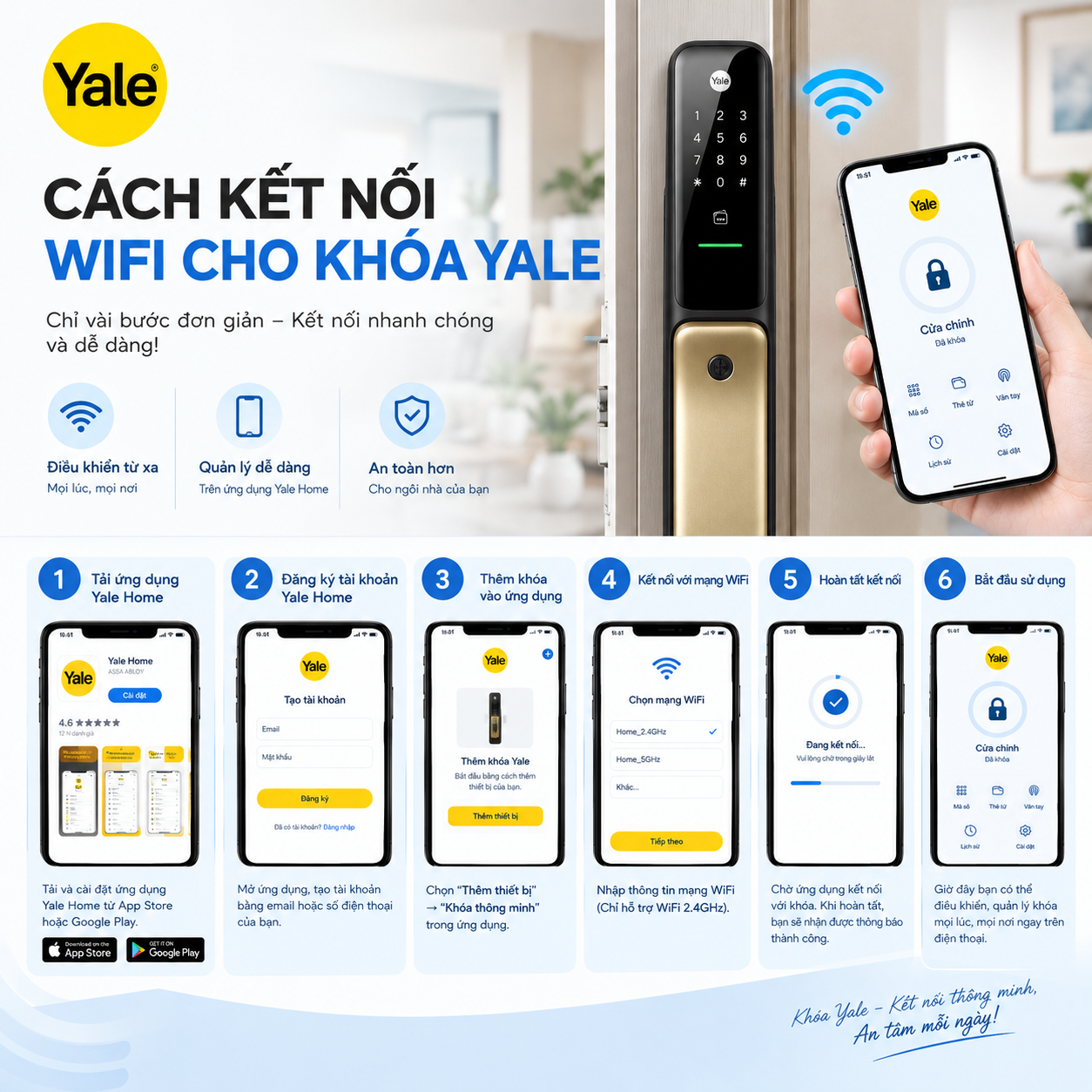 khoá yale kết nối wifi