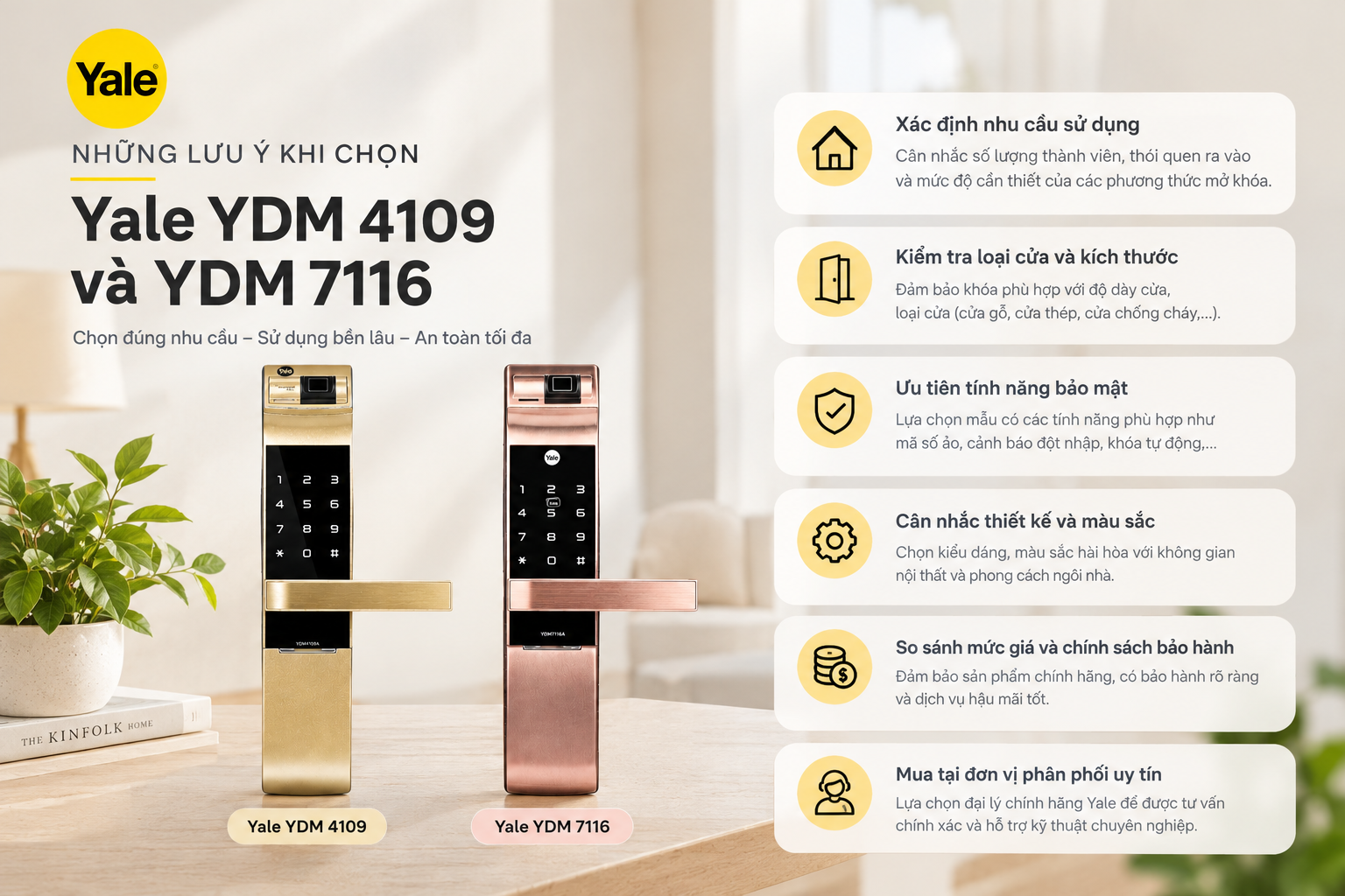 yale ydm 4109 và ydm 7116