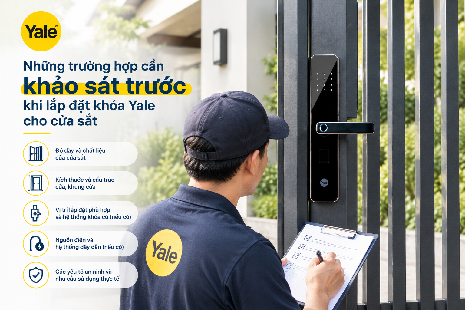 khoá yale cho cửa sắt