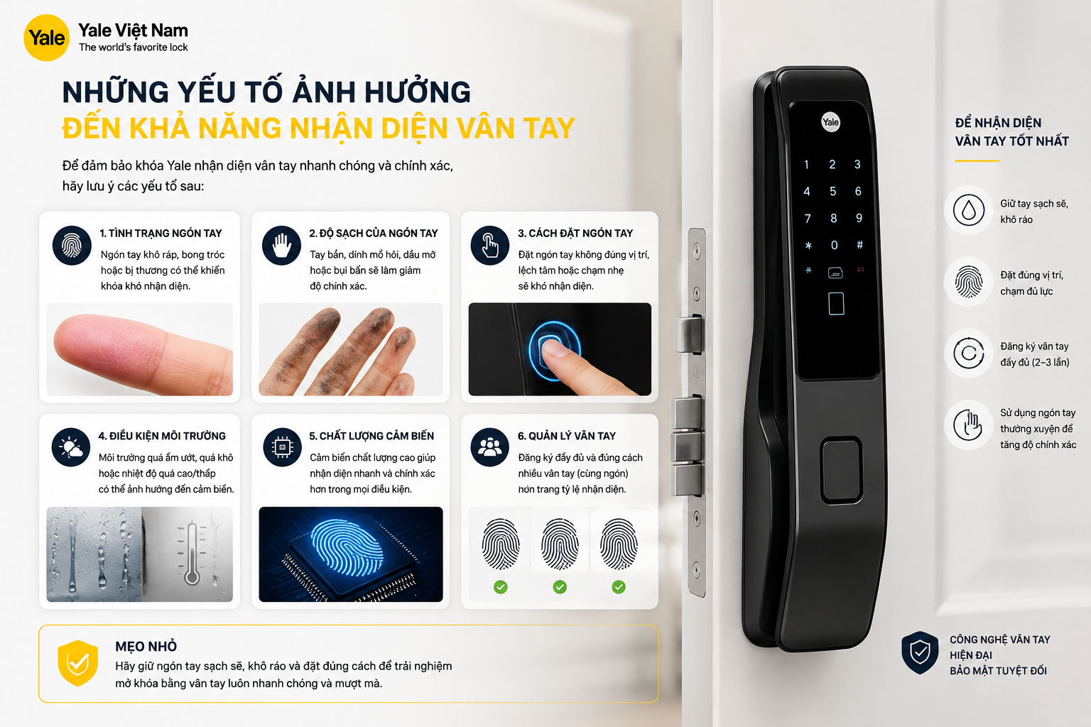 khoá yale mở bằng vân tay