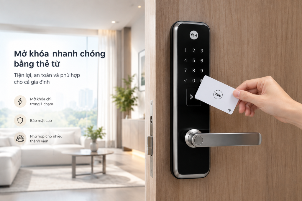 khoá yale mở bằng thẻ từ