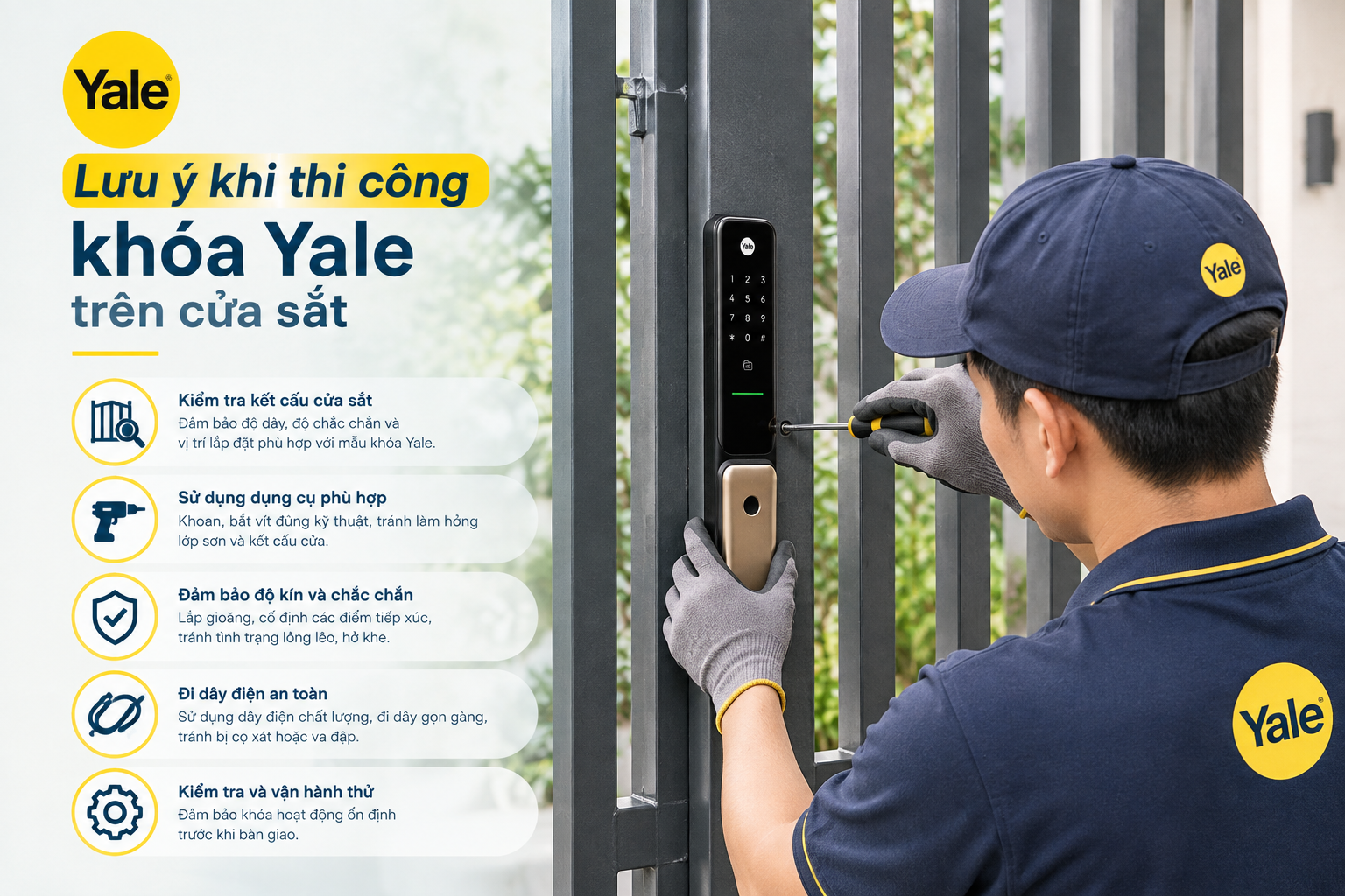 khoá yale cho cửa sắt
