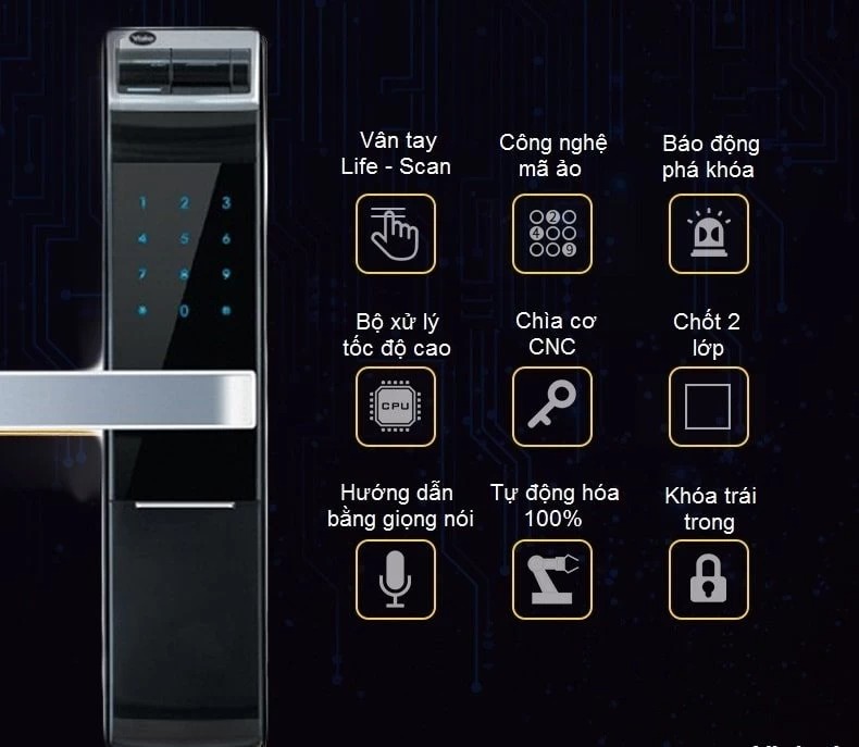 KHÓA VÂN TAY YALE YDM 4109 PLUS SILVER