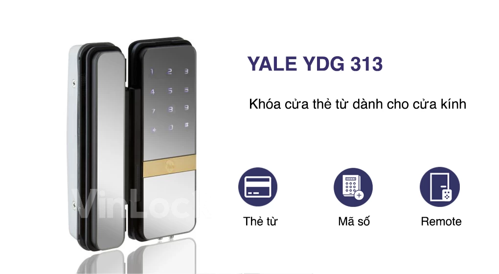 KHÓA ĐIỆN TỬ CỬA KÍNH CƯỜNG LỰC YALE YDG 313