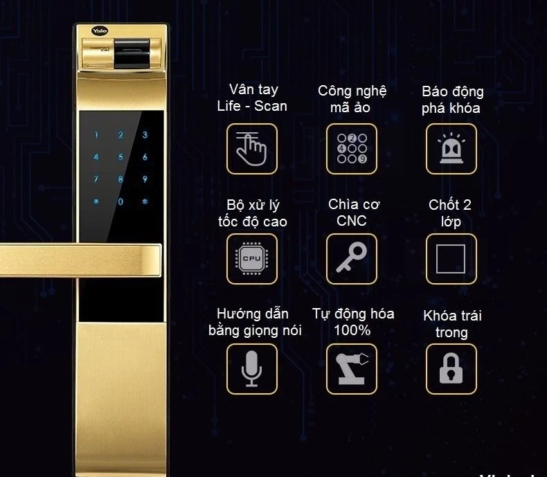 KHÓA VÂN TAY YALE YDM 4109 PLUS GOLD
