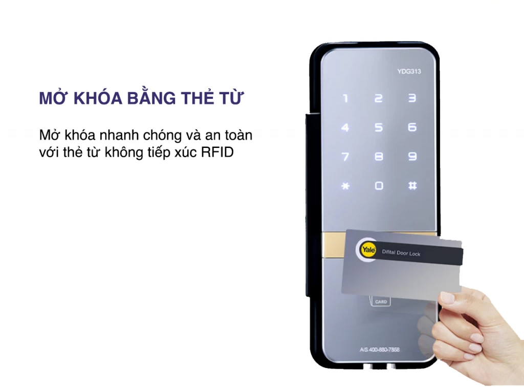 KHÓA ĐIỆN TỬ CỬA KÍNH CƯỜNG LỰC YALE YDG 313