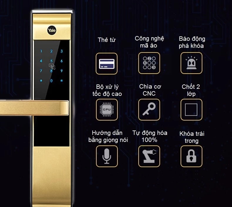 KHÓA THẺ TỪ YALE YDM 3109A GOLD